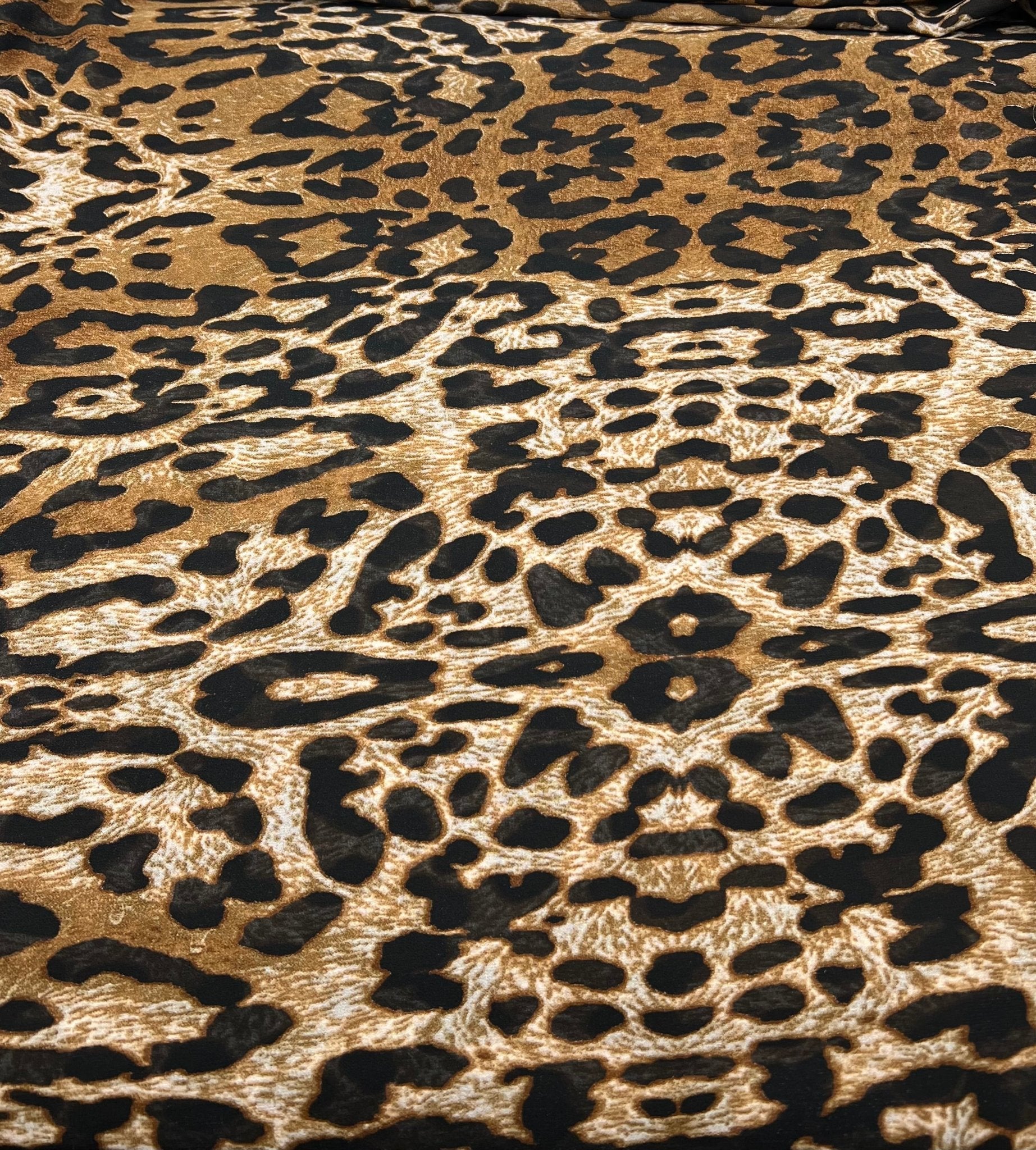 Brown Black Animal Printed Chiffon Dress Fabric - T9 Fabrics